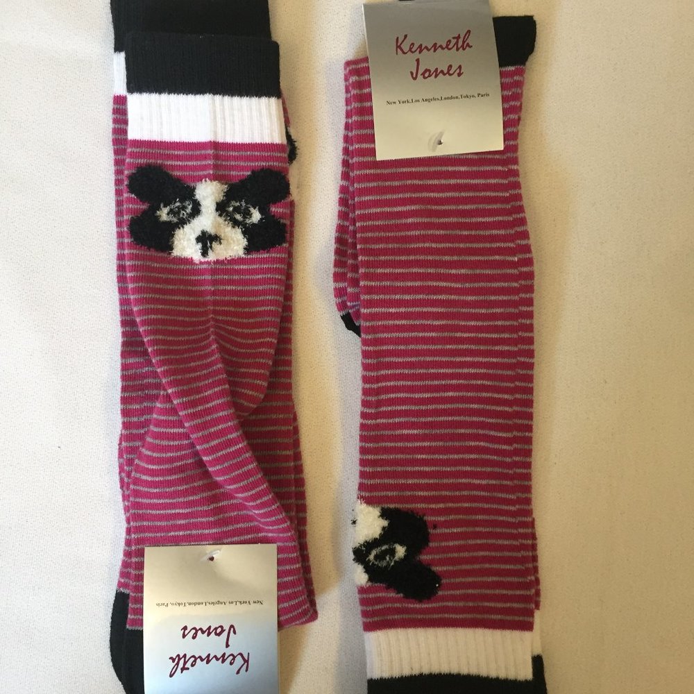 2x Kenneth Jones Knee High Badger Socks Size 4-10